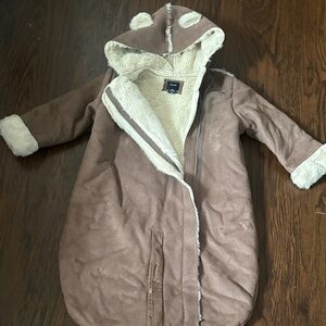 GAP Tan Hooded Kids Cape with White Trim